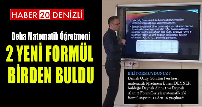 Deha Matematik Öğretmeni 2 Yeni Formül Birden Buldu