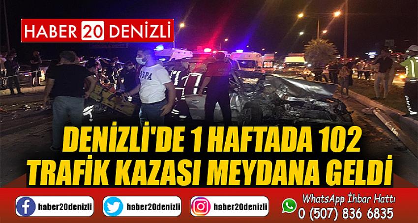Denizli'de 1 haftada 102 trafik kazası meydana geldi