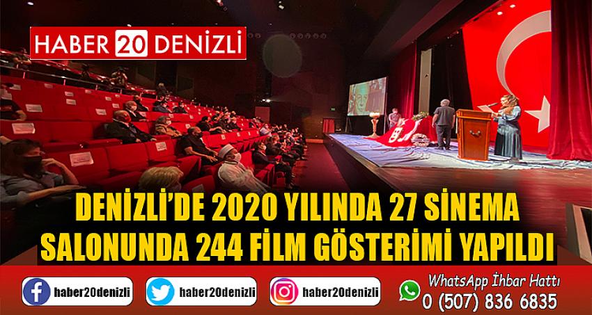 Denizli’de 2020 yılında 27 sinema salonunda 244 film gösterimi yapıldı