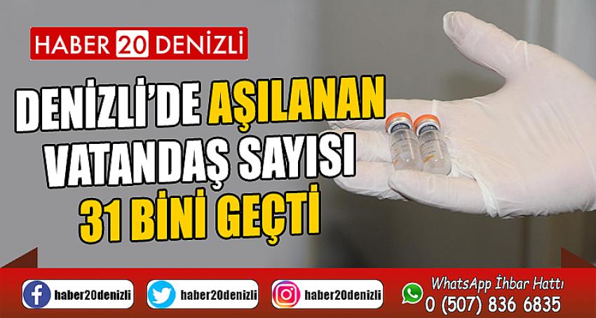 Denizli’de aşılanan vatandaş sayısı 31 bini geçti