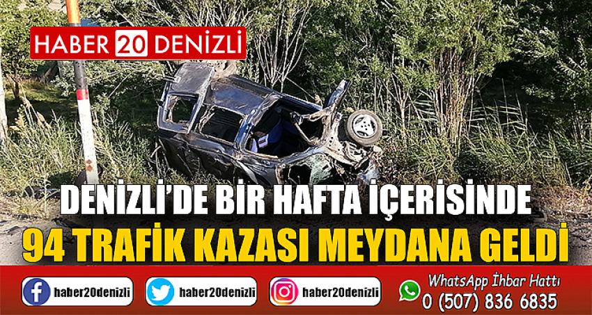 Denizli’de bir hafta içerisinde 94 trafik kazası meydana geldi