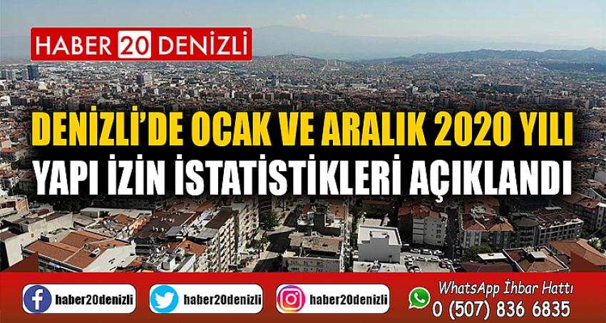 Denizli’de Ocak ve Aralık 2020 yılı yapı izin istatistikleri açıklandı