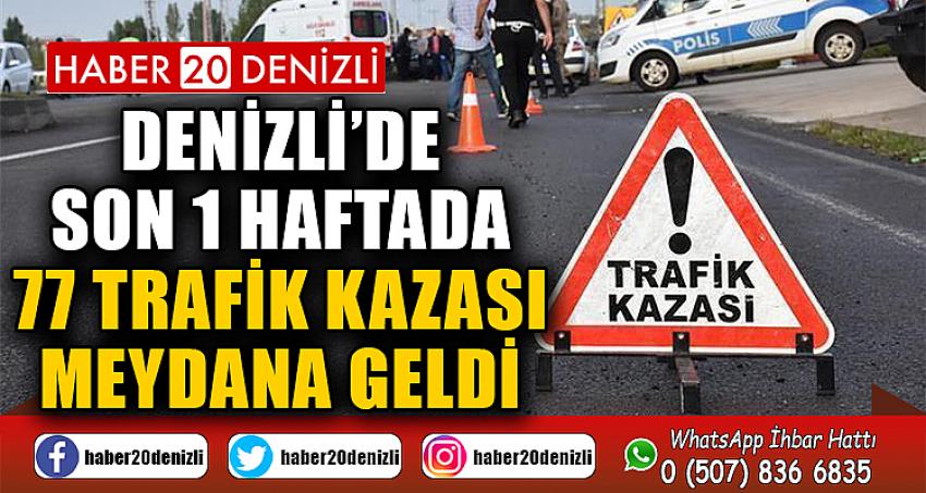 Denizli’de son 1 haftada 77 trafik kazası meydana geldi