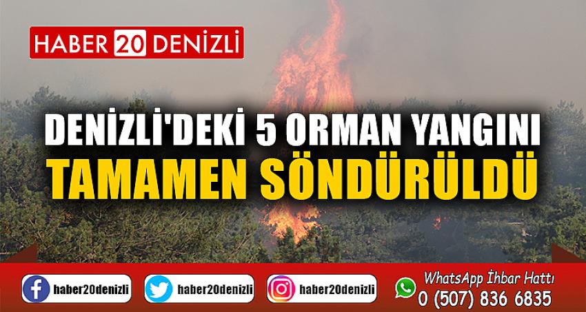 Denizli'deki 5 orman yangını tamamen söndürüldü