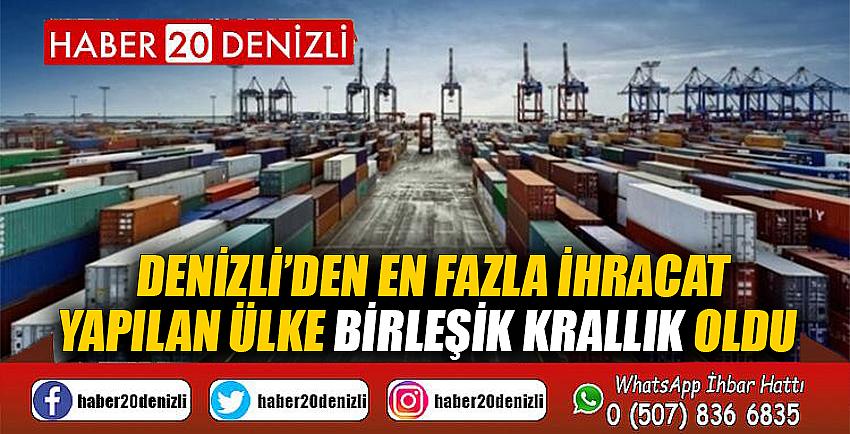 Denizli’den en fazla ihracat yapılan ülke Birleşik Krallık oldu