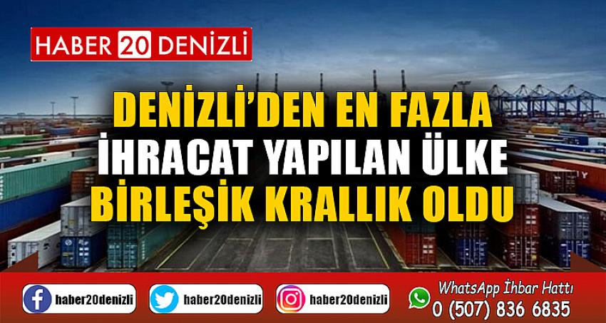 Denizli’den en fazla ihracat yapılan ülke Birleşik Krallık oldu