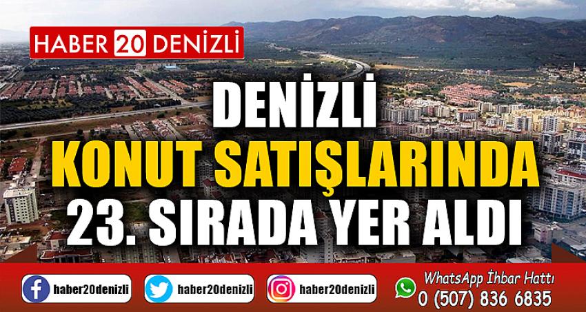 Denizli konut satışlarında 23. sırada yer aldı