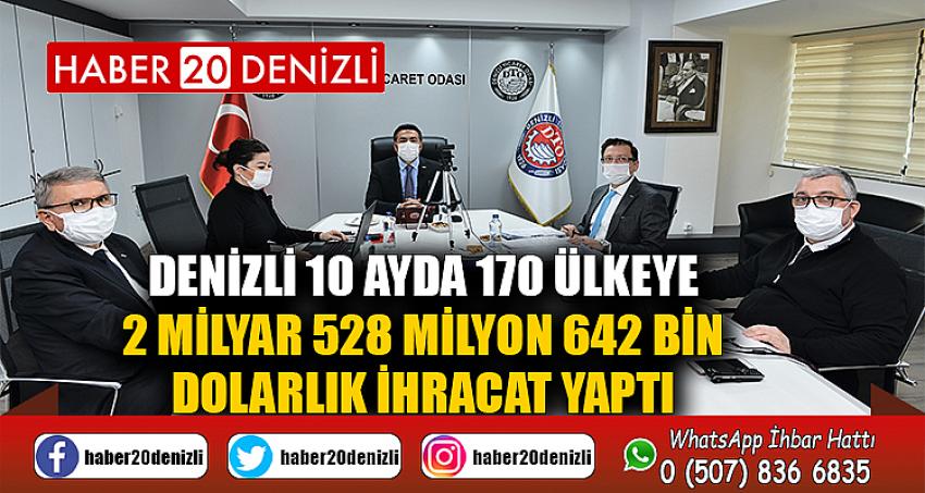 Denizli’nin 10 ayda 170 ülkeye, 2 milyar 528 milyon 642 bin dolarlık ihracat yaptı