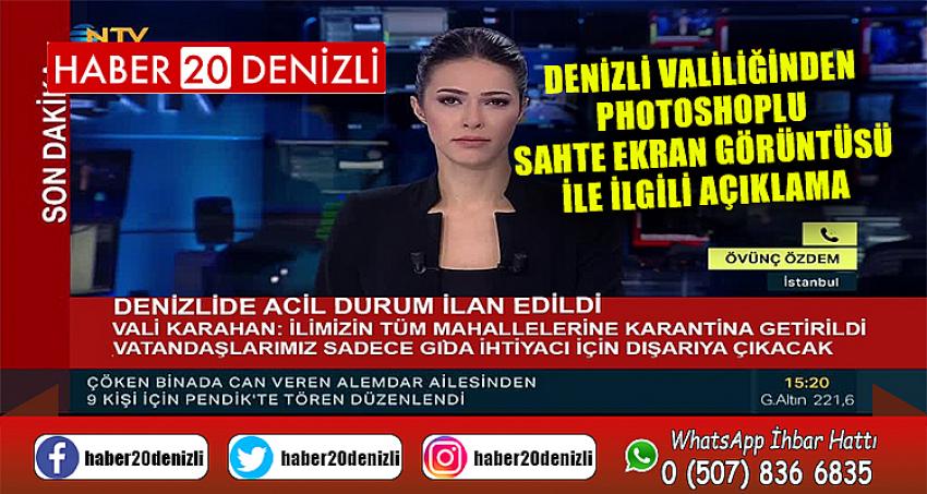 Denizli Valiliğinden photoshoplu sahte ekran görüntüsü ile ilgili açıklama