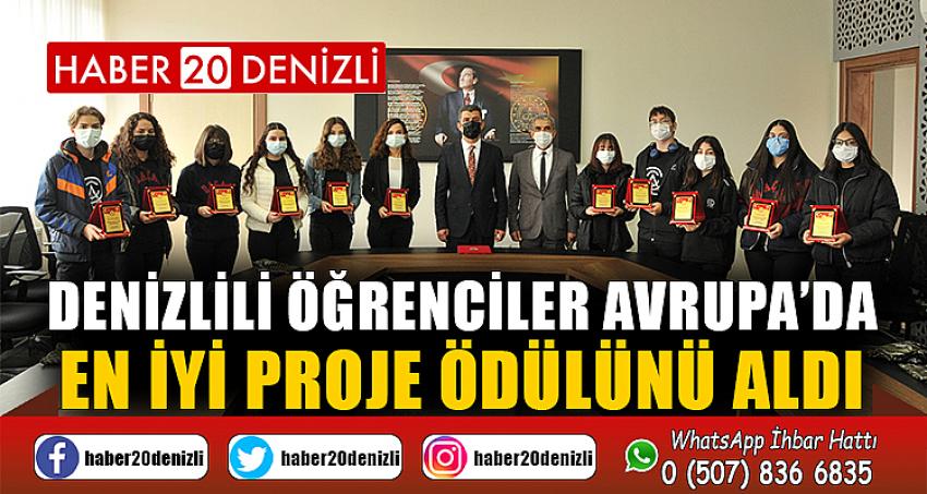 Denizlili öğrenciler Avrupa’da en iyi proje ödülünü aldı