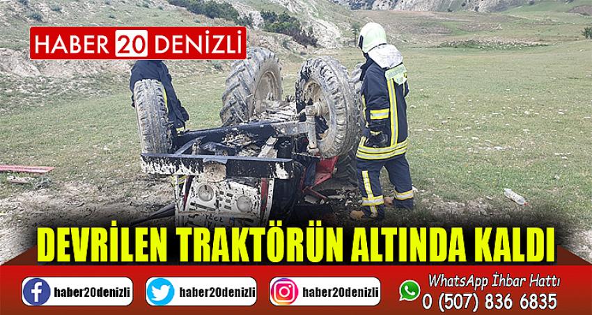 Devrilen traktörün altında kalan sürücü yaralandı