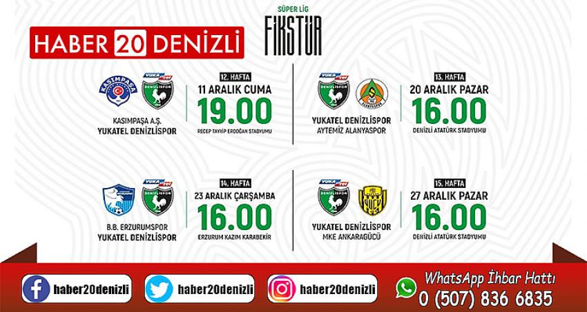 Denizlispor’un 4 haftalık maç tarihleri belli oldu