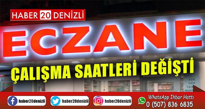 Eczane çalışma saatleri değişti