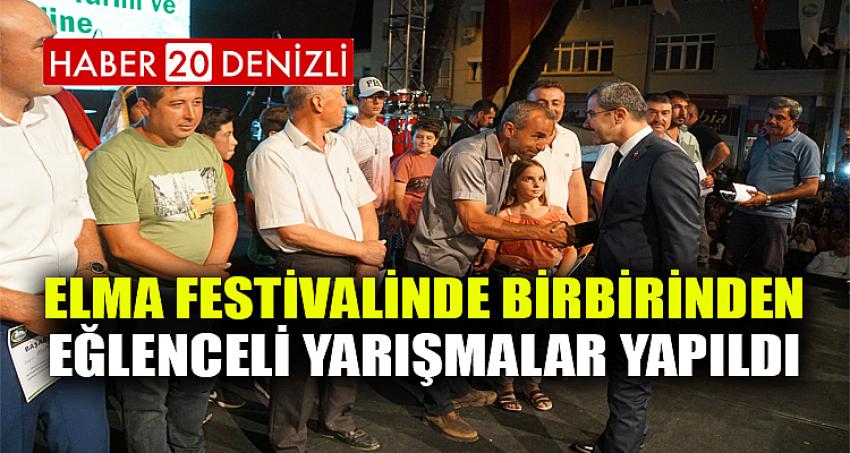 ELMA FESTİVALİNDE BİRBİRİNDEN EĞLENCELİ YARIŞMALAR YAPILDI