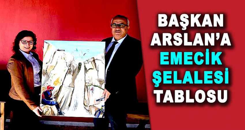 BAŞKAN ARSLAN'A EMECİK ŞELALESİ TABLOSU