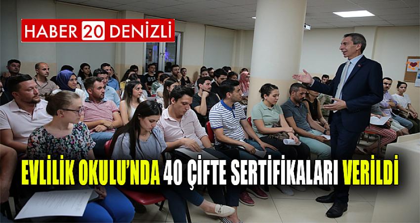 Evlilik Okulu’nda 40 çifte sertifikaları verildi 