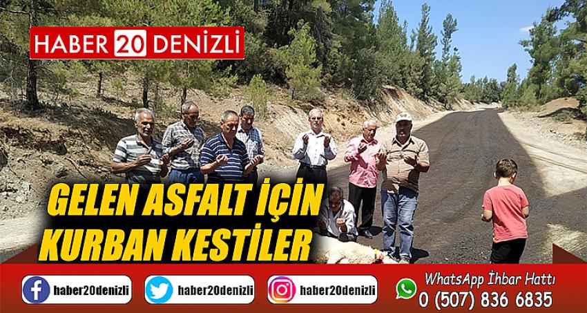 Gelen asfalt için kurban kestiler