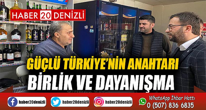 GÜÇLÜ TÜRKİYE’NİN ANAHTARI BİRLİK VE DAYANIŞMA