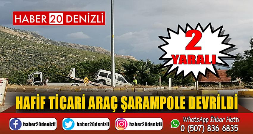 Hafif ticari araç şarampole devrildi