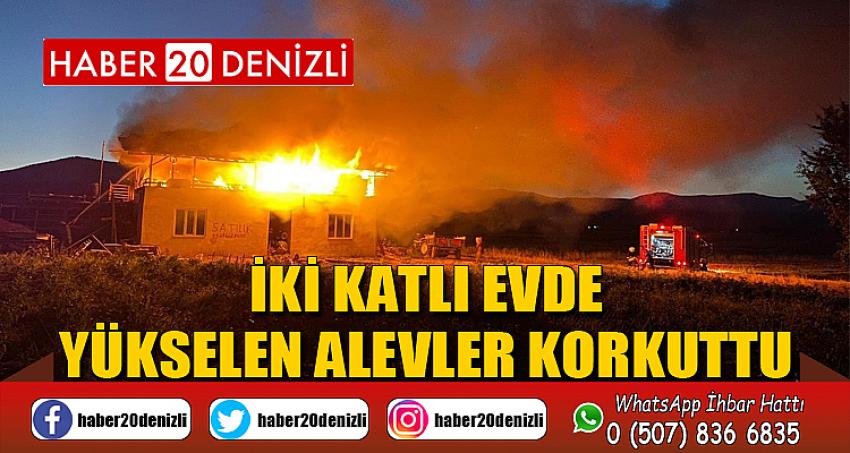 İki katlı evde yükselen alevler korkuttu