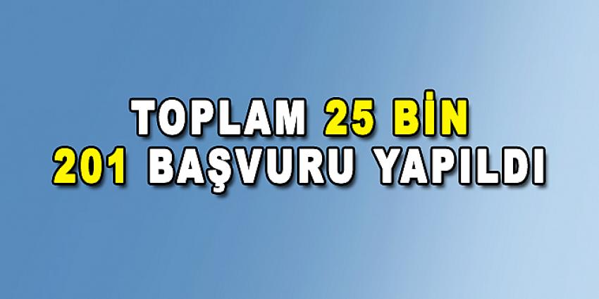 TOPLAM 25 BİN 201 BAŞVURU