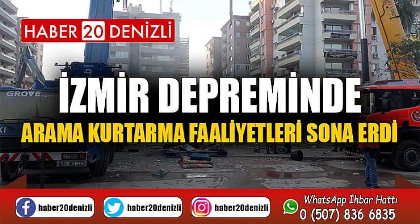 İzmir depreminde arama kurtarma faaliyetleri sona erdi