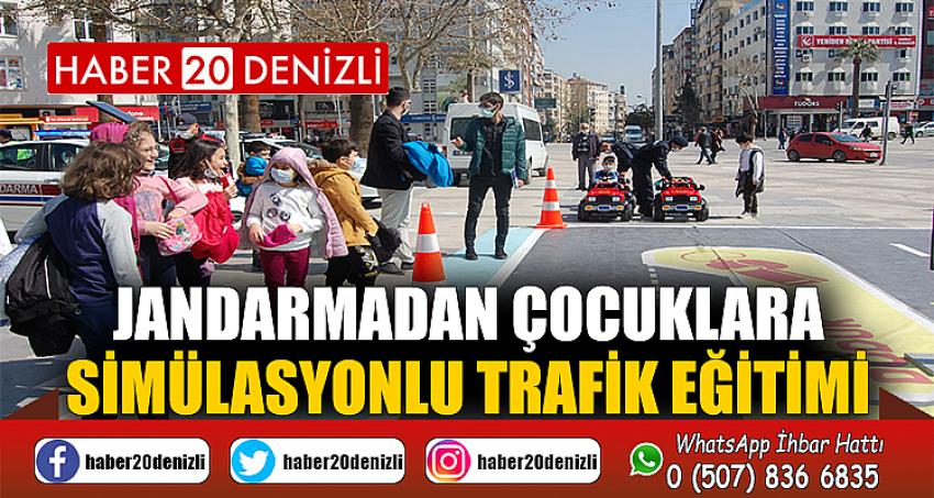 Jandarmadan çocuklara simülasyonlu trafik eğitimi