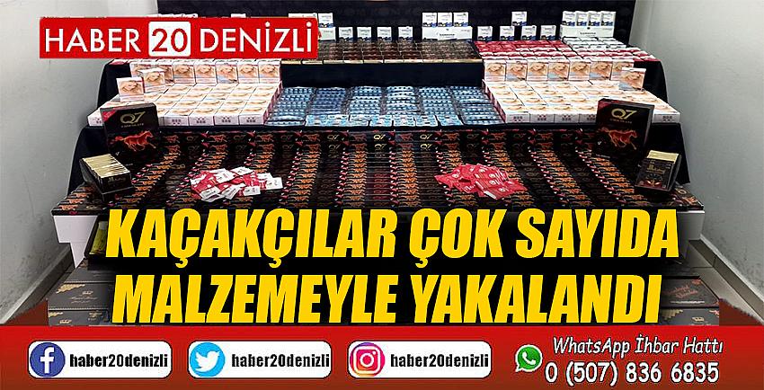 Kaçakçılar çok sayıda malzemeyle yakalandı