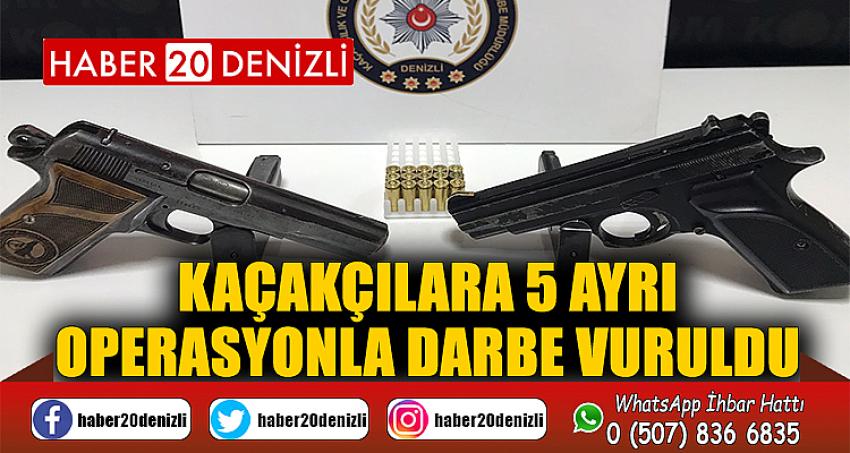 Kaçakçılara 5 ayrı operasyonla darbe vuruldu