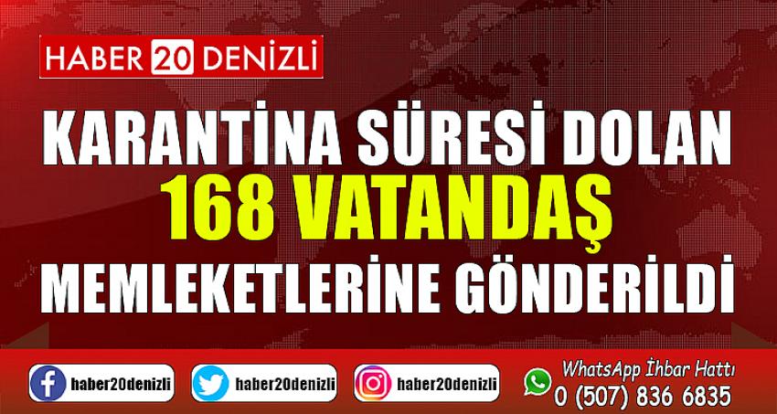 Karantina süresi dolan 168 vatandaş memleketlerine gönderildi