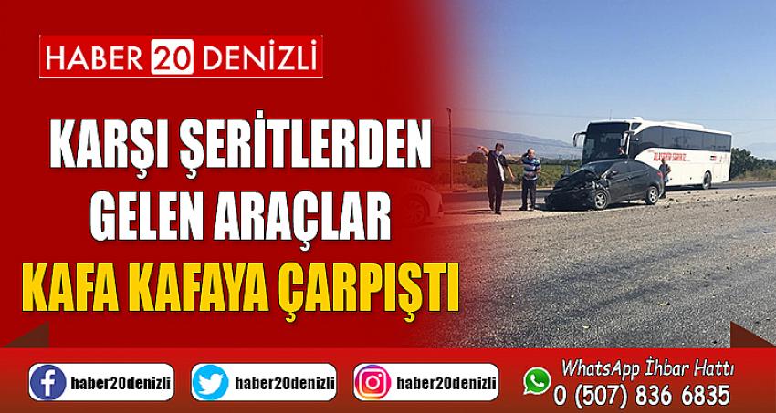 Karşı şeritlerden gelen araçlar kafa kafaya çarpıştı