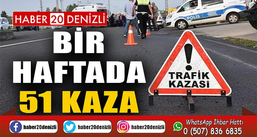 Denizli’de bir hafta içerisinde 51 kaza meydana geldi