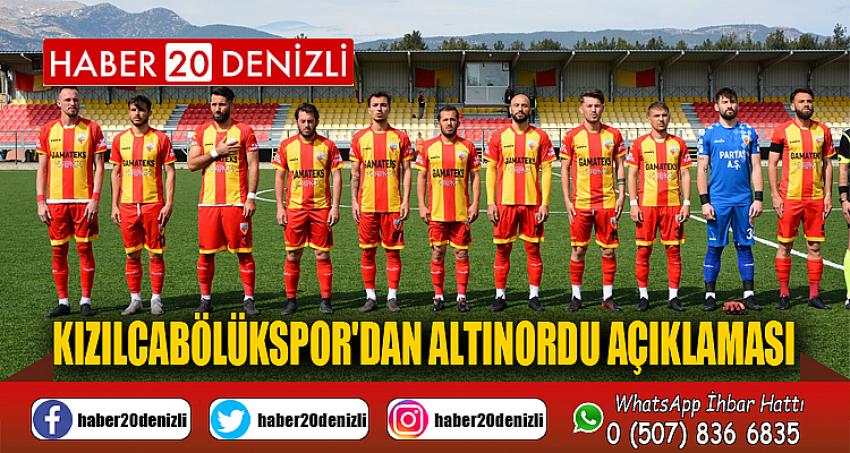 Kızılcabölükspor'dan Altınordu açıklaması