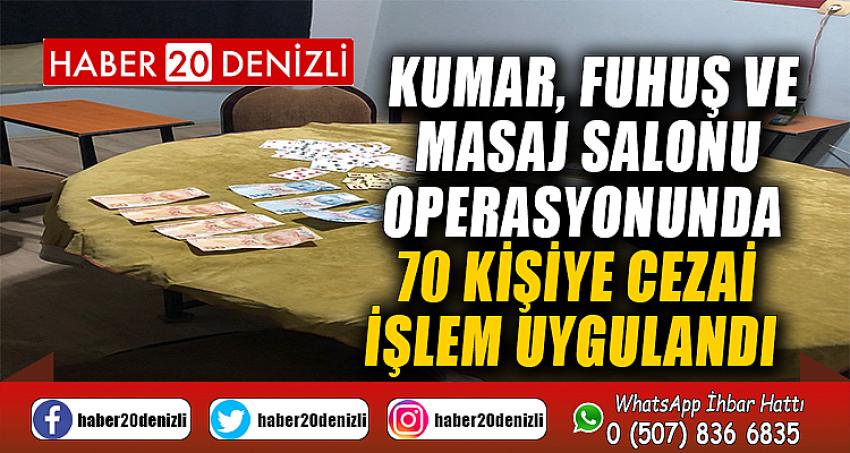 Kumar, fuhuş ve masaj salonu operasyonunda 70 kişiye cezai işlem uygulandı