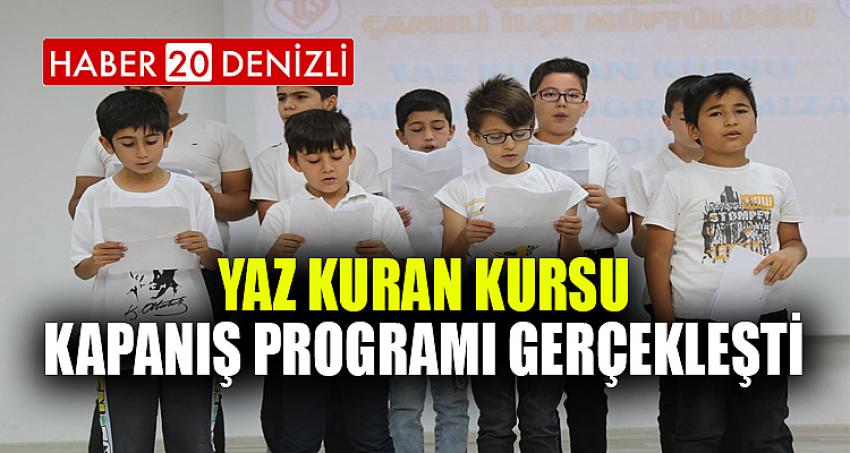 Yaz Kuran Kursu Kapanış Programı Gerçekleşti