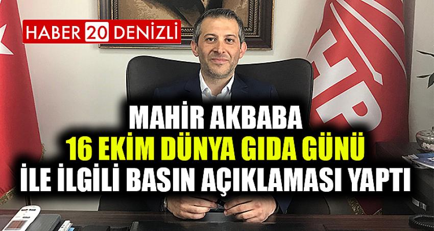 Mahir Akbaba 16 Ekim Dünya Gıda Günü ile ilgili basın açıklaması yaptı