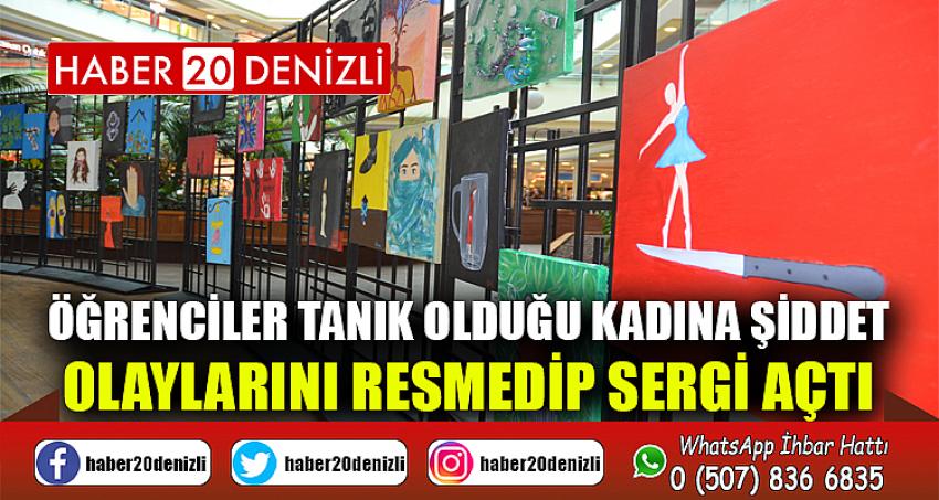 Öğrenciler tanık olduğu kadına şiddet olaylarını resmedip sergi açtı