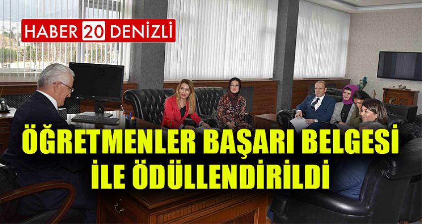 Öğretmenler Başarı Belgesi ile Ödüllendirildi