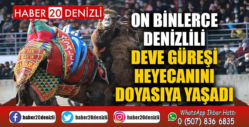 On binlerce Denizlili deve güreşi heyecanını doyasıya yaşadı