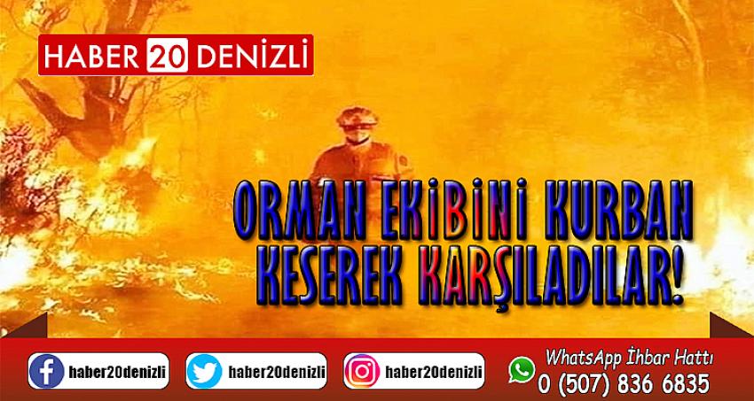 ANTALYA'DAN DÖNEN ORMAN EKİBİNİ KURBAN KESEREK KARŞILADILAR