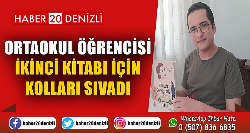 Ortaokul öğrencisi ikinci kitabı için kolları sıvadı