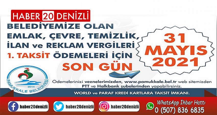 VERGİ ÖDEMELERİNDE SON GÜN 31 MAYIS