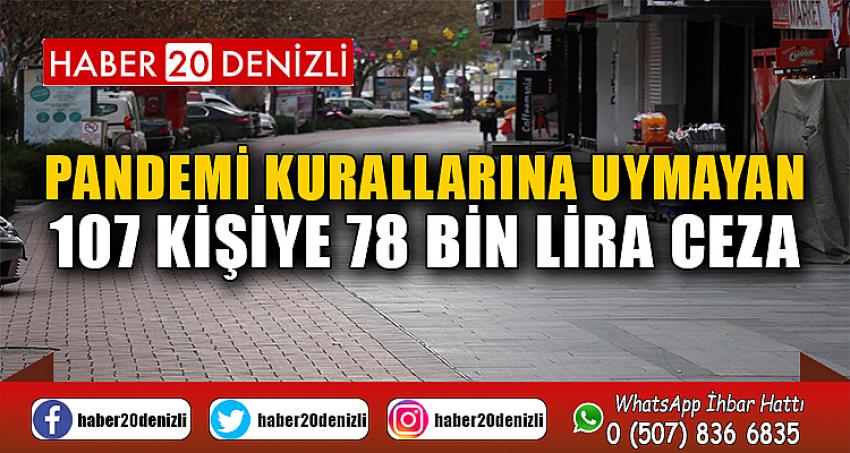 Pandemi kurallarına uymayan 107 kişiye 78 bin lira ceza