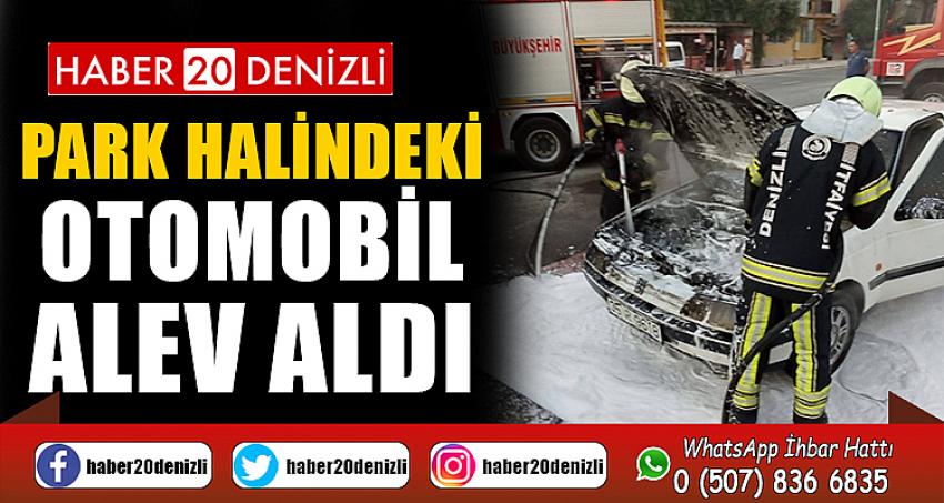 Park halindeki otomobil alev aldı