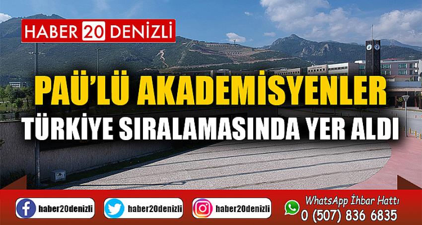 PAÜ’lü Akademisyenler Türkiye Sıralamasında Yer Aldı