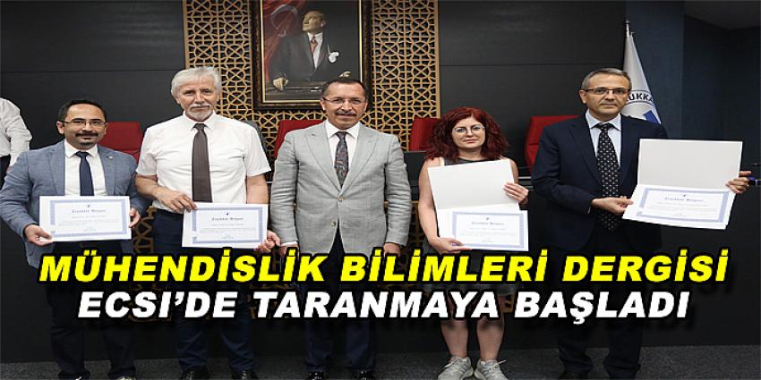 MÜHENDİSLİK BİLİMLERİ DERGİSİ ECSI'DE TARANMAYA BAŞLADI