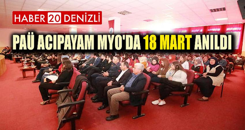 PAÜ Acıpayam MYO'da 18 Mart Anıldı