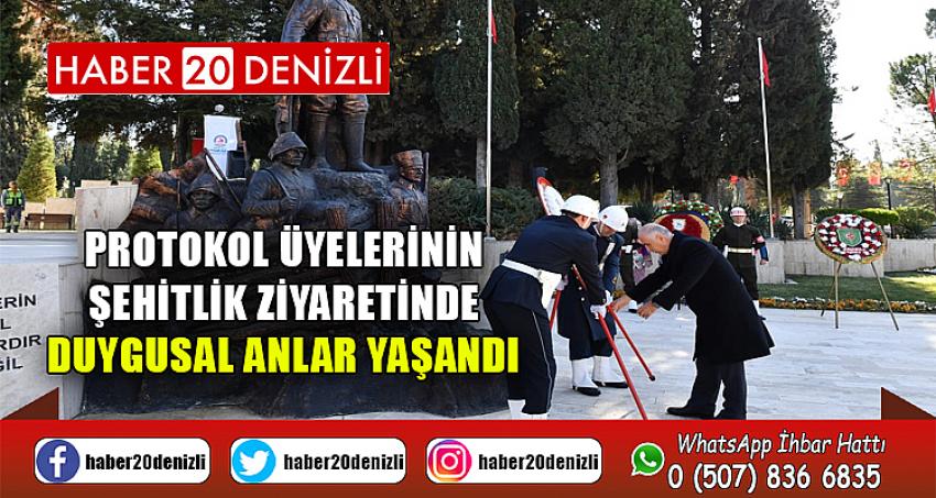 Protokol üyelerinin şehitlik ziyaretinden duygusal anlar yaşandı