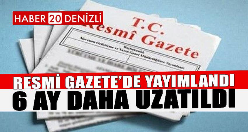 RESMİ GAZETE'DE YAYIMLANDI....