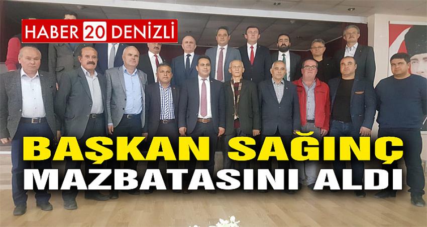 BAŞKAN SAĞINÇ MAZBATASINI ALDI